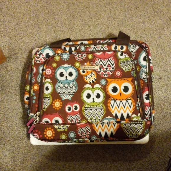 rockland owl tote tavel laptop bag with strap velcro closure new no tags multico - Picture 2 of 9